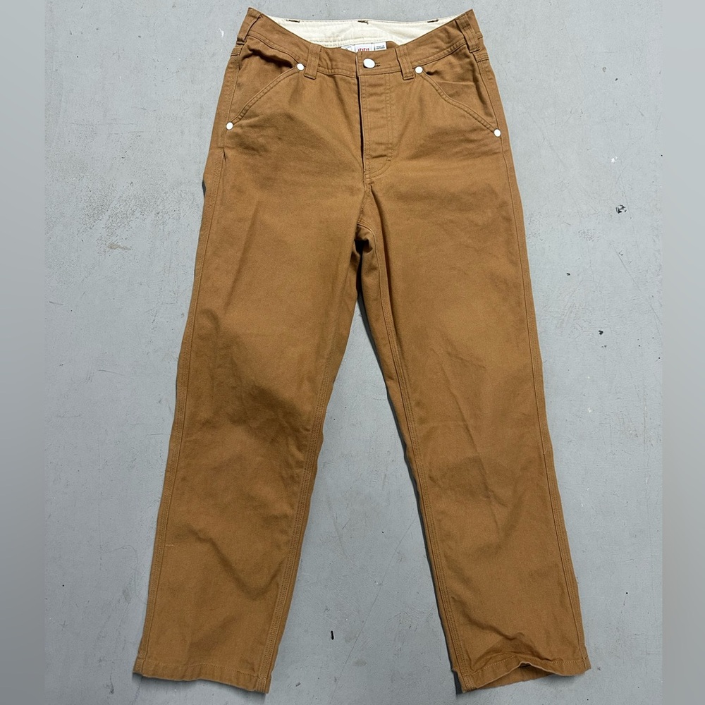 Topo Design Chore Pants Women's Tan Brown Size 2 Canvas Cotton Carpenter